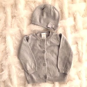 Gymboree cardigan and matching hat